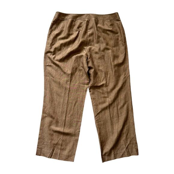 Lafayette 148 NY Women’s Brown Linen Wool Blend Wide Leg Trouser Dress Pants 16 - Picture 2 of 9